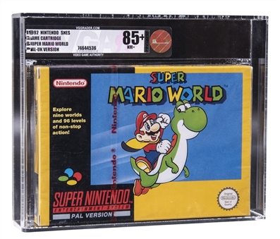 1992 SNES Super Nintendo (United Kingdom) "Super Mario World" Sealed VideoGame - VGA NM+ 85+